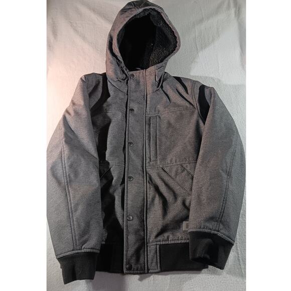 Levi’s Sherpa Lined Hooded Jacket Men’s S Gray Winter Coat Warm Zip Up Workwear - Picture 1 of 7